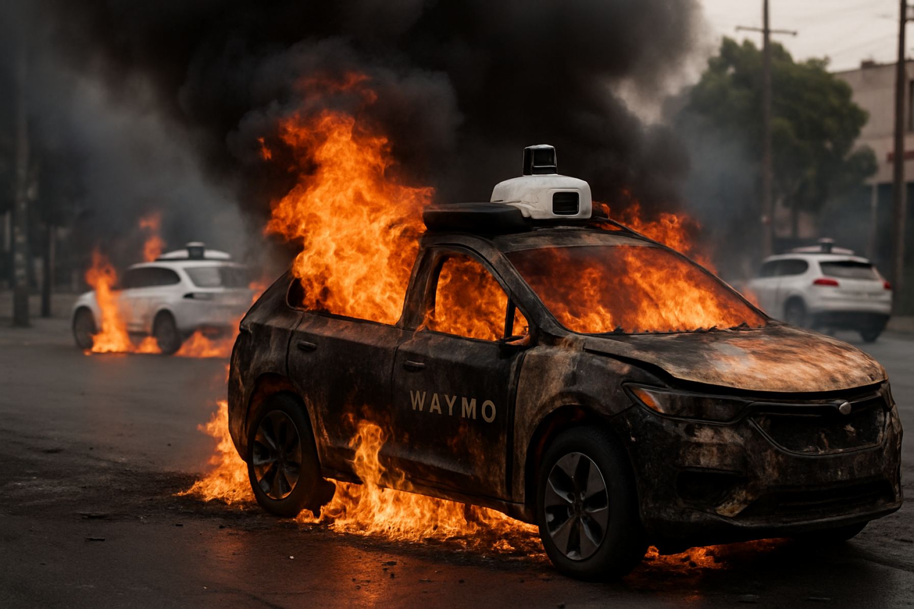 Waymo Cars Torched in LA: Shocking Attack on Self-Driving Fleet Sends Shockwaves Through Tech World